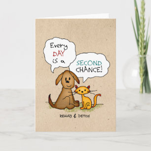 Rehab & Detox Cartoon: Recovery Sobriety DrugFree Card