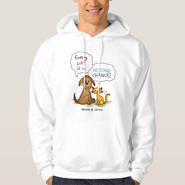 Rehab & Detox Cartoon: Recovery Sobriety DrugFree Hoodie (Front)