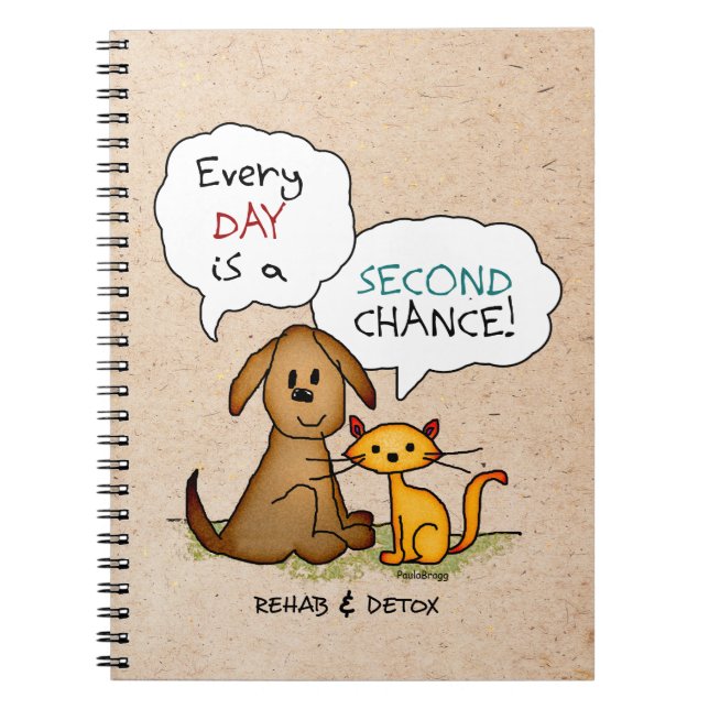 Rehab & Detox Cartoon: Recovery Sobriety DrugFree Notebook (Front)