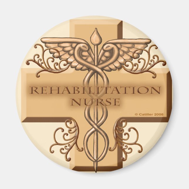 Rehab Nurse Caduceus Magnet (Front)