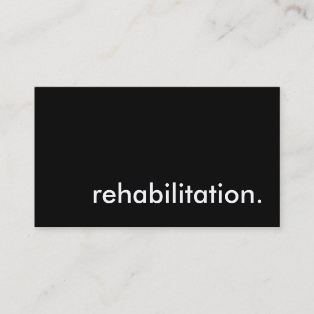 rehabilitation. business card (Front)
