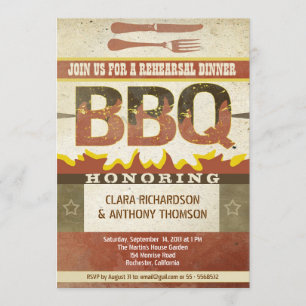 Rehearsal dinner barbeque invitations