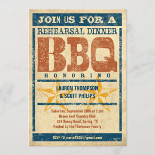 Rehearsal Dinner BBQ Invitations