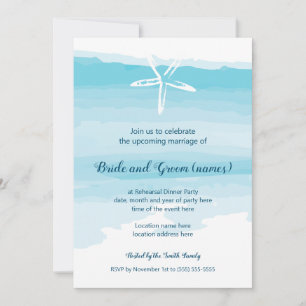 Rehearsal Dinner Beach wedding Invitation