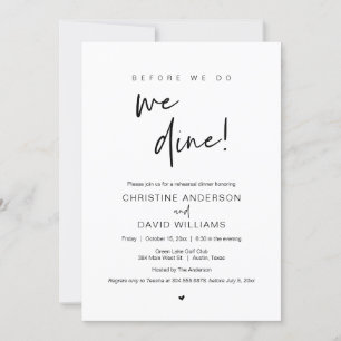 Rehearsal Dinner, Before We Do, We Dine Invitation