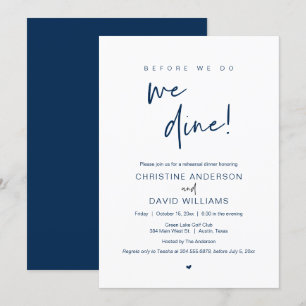 Rehearsal Dinner, Before We Do, We Dine Invitation