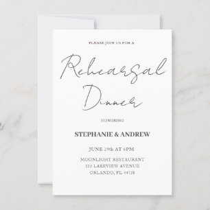 Rehearsal Dinner Black & White Wedding Invitation