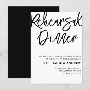 Rehearsal Dinner Black & White Wedding Invitation