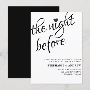 Rehearsal Dinner Black & White Wedding Invitation