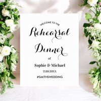 Rehearsal Dinner Black White Welcome