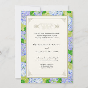 Rehearsal Dinner - Blue Hydrangea Lace Floral Invitation