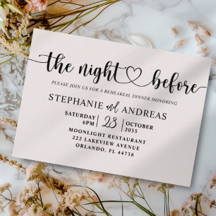 Rehearsal Dinner Blush Pink Wedding  Invitation