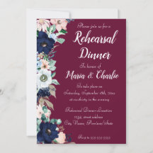 Rehearsal Dinner burgundy  Elegant Florals