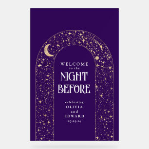 Rehearsal Dinner Celestial Purple Welcome Acrylic Sign