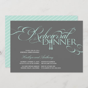 Rehearsal Dinner Classic Scrolls Wedding Invite