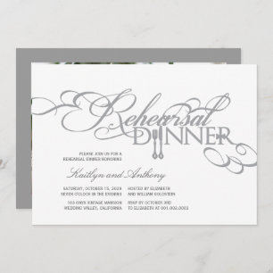 Rehearsal Dinner Classic Scrolls Wedding Invite