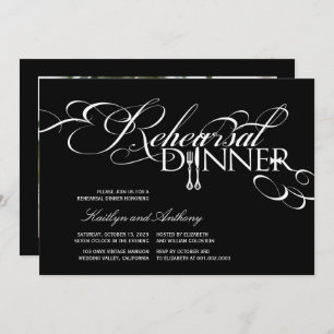 Rehearsal Dinner Classic Scrolls Wedding Invite
