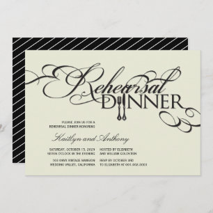 Rehearsal Dinner Classic Scrolls Wedding Invite