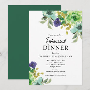 Rehearsal Dinner Colourful Watercolor Floral Invitation