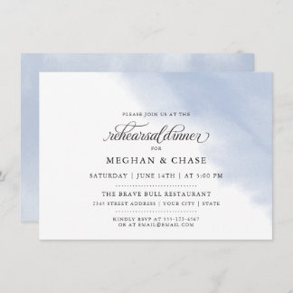 Rehearsal Dinner |  Dusty Blue Watercolor  Invitation