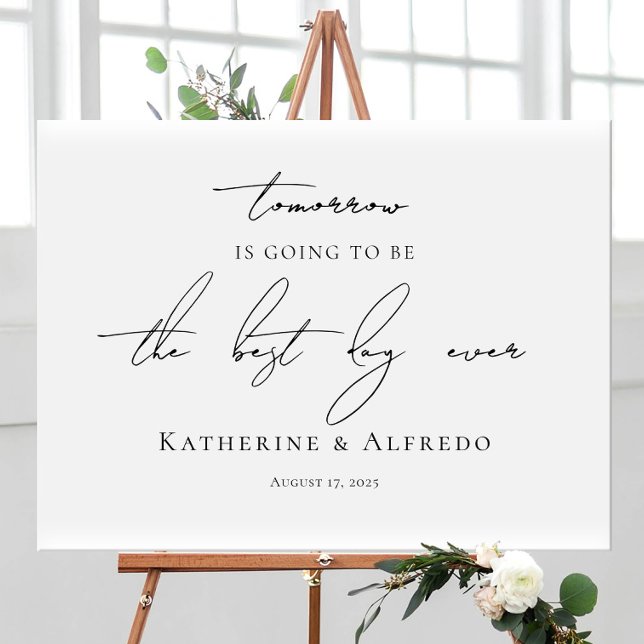 Rehearsal dinner elegant calligraphy welcome poster (Creator Uploaded)