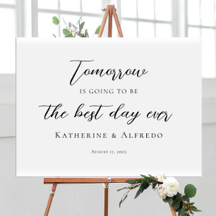 Rehearsal dinner elegant calligraphy welcome poster