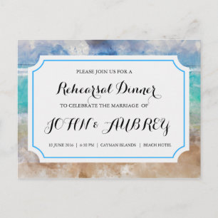 Rehearsal Dinner for Beach or Tropical Wedding Invitation Postcard