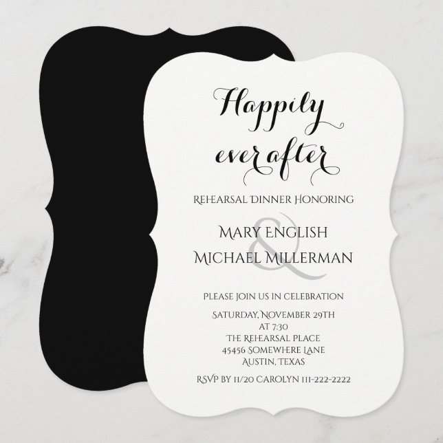 Rehearsal Dinner Happily ever after Invitation (Front/Back)