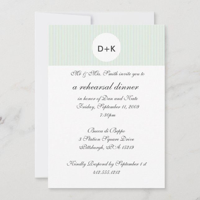 Rehearsal Dinner Invitation (Front)
