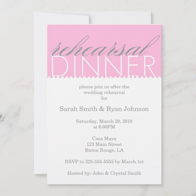 Rehearsal Dinner Invitation (Front)