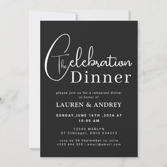 Rehearsal Dinner Invitation (Front)