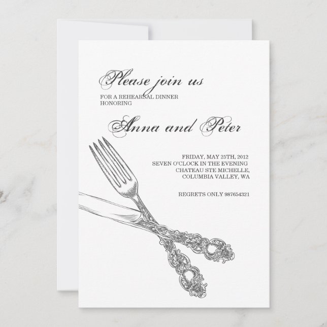 Rehearsal Dinner Invitation (Front)
