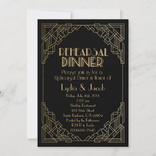 Rehearsal Dinner Invitation-Art Deco Invitation