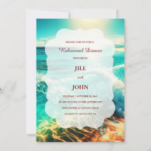 Rehearsal Dinner Invitation Beach Ocean Wedding