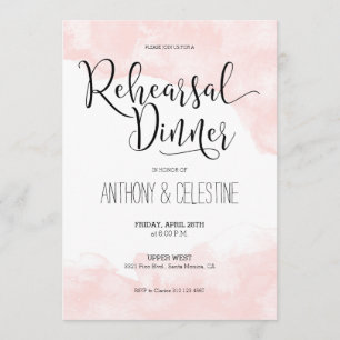 Rehearsal Dinner Invitation - Blush Watercolor