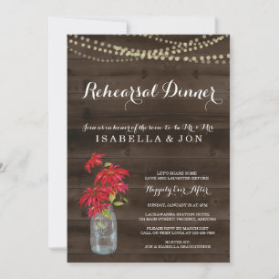 Rehearsal Dinner Invitation   Christmas Poinsettia