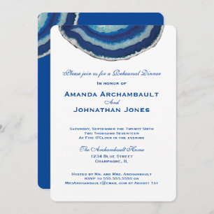 Rehearsal Dinner Invitation   Navy Blue Agate