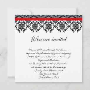 Rehearsal Dinner Invitation -Vintage Black Damask