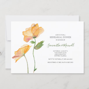 REHEARSAL DINNER Invitation, Watercolor Flowers Invitation