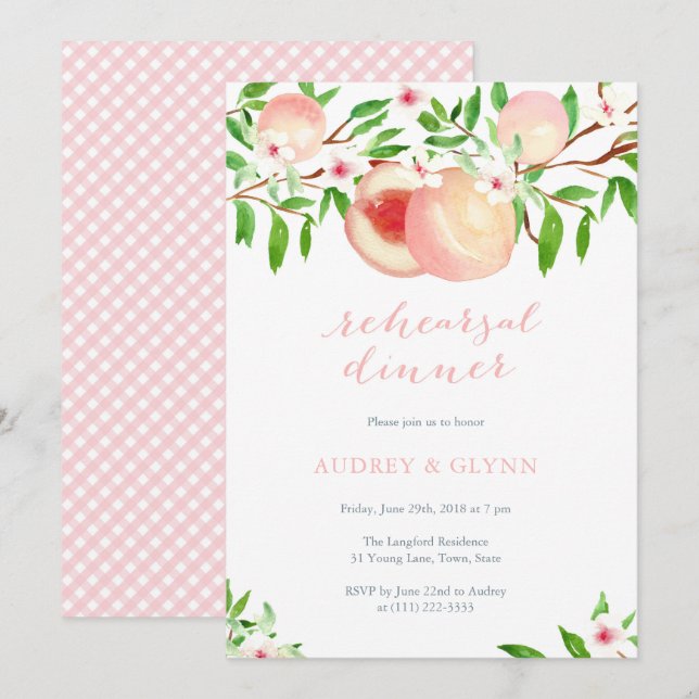 Rehearsal dinner invitations for Southern Wedding (Front/Back)