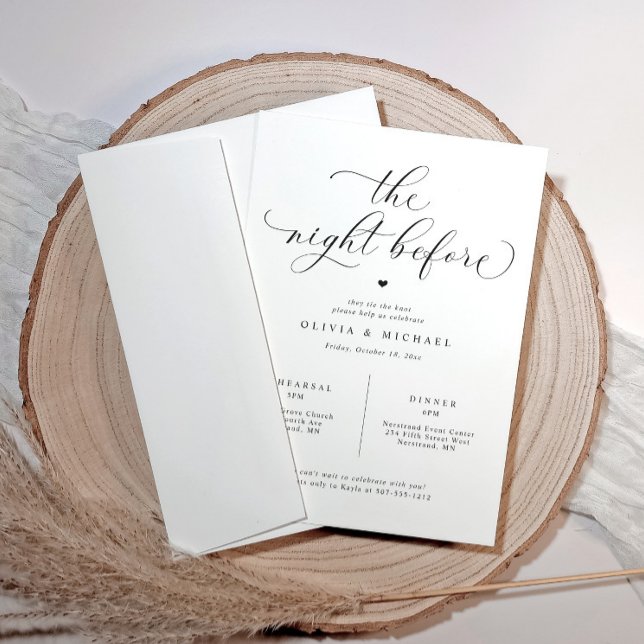 Rehearsal Dinner Invitations for Wedding Rehearsal (Rehearsal dinner invitations that are modern, romantic and elegant yet simple.)