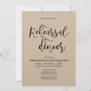 Rehearsal dinner Kraft Invitation