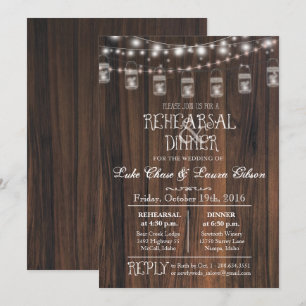 Rehearsal Dinner Mason Jar Lights Invitation