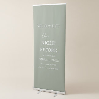 Rehearsal Dinner Minimalist Sage Welcome Sign 