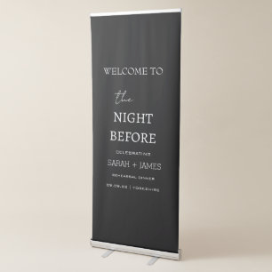 Rehearsal Dinner Minimalist Welcome Backdrop  Retractable Banner