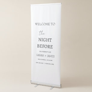 Rehearsal Dinner Minimalist White Welcome Sign 