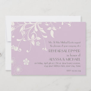 Rehearsal Dinner - Modern Floral Swirl Flourish Invitation