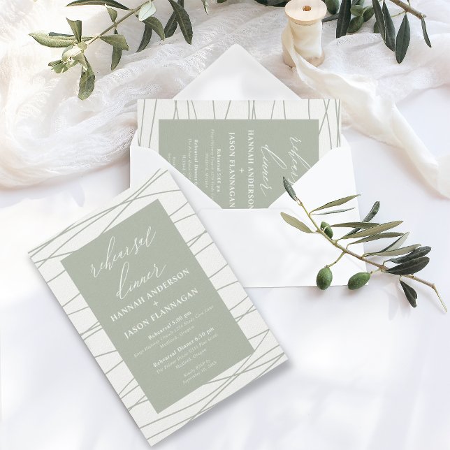 Rehearsal Dinner Modern Simple Dusty Sage Invitati Invitation (Creator Uploaded)