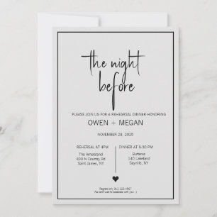 Rehearsal Dinner, Night Before Invitation