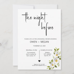 Rehearsal Dinner, Night Before Invitation
